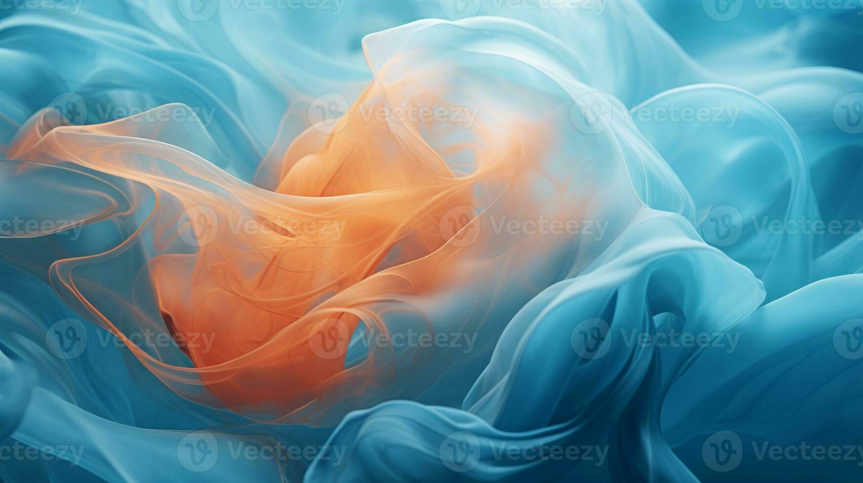 an orange and blue flower is shown in the air generative ai photo