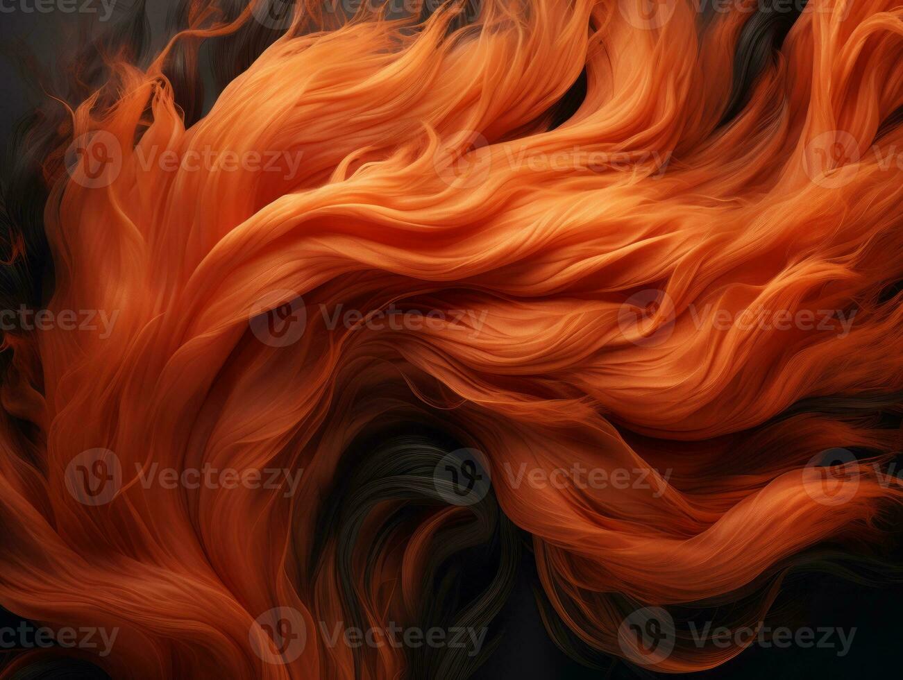 an orange and black background with long flowing hair generative ai photo