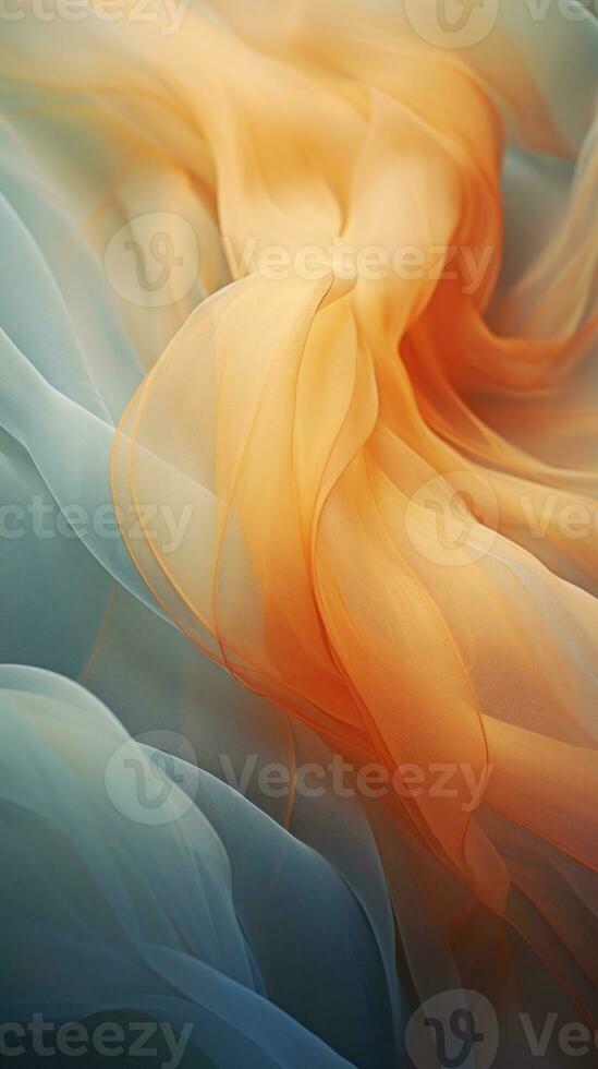 an orange and blue background with a flowing fabric generative ai photo