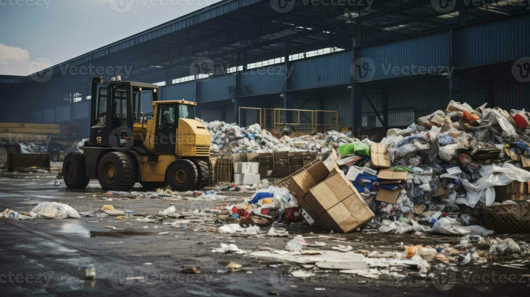 The Comprehensive Efforts of a Busy Landfill and Recycling Centre. Generative AI photo