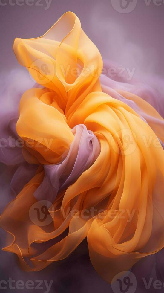 an orange and purple cloth is floating in the air generative ai photo