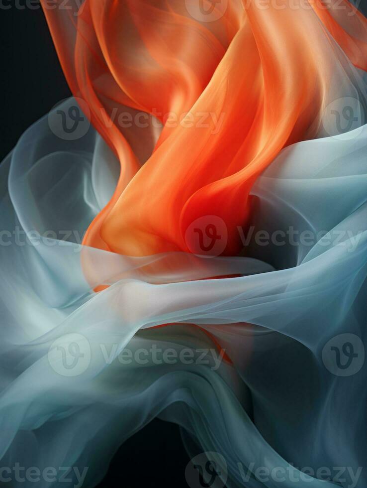 an orange and blue swirl on a black background generative ai photo
