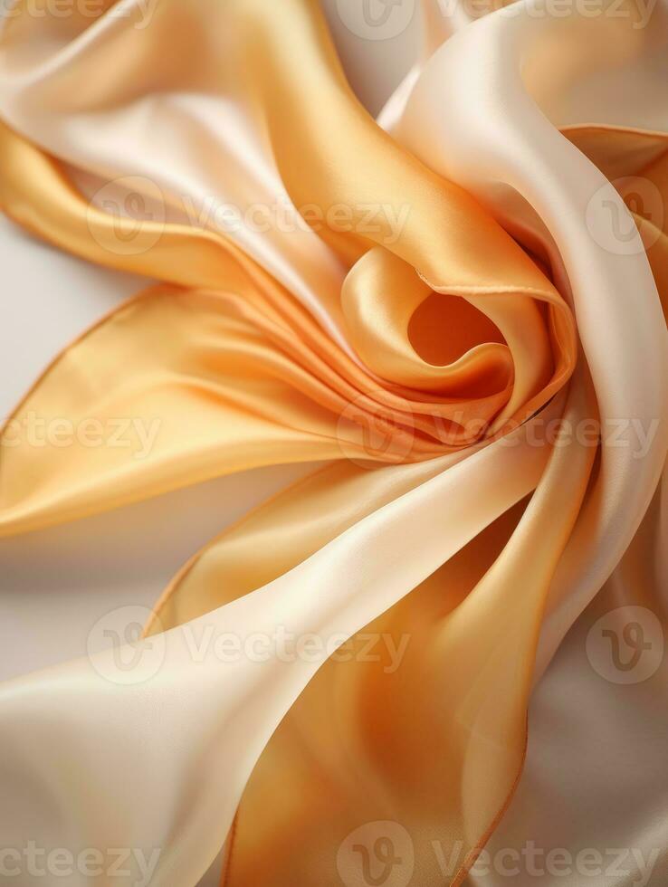 an orange and white satin fabric generative ai photo