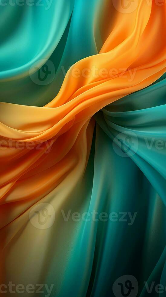 an orange and blue silk fabric background generative ai photo