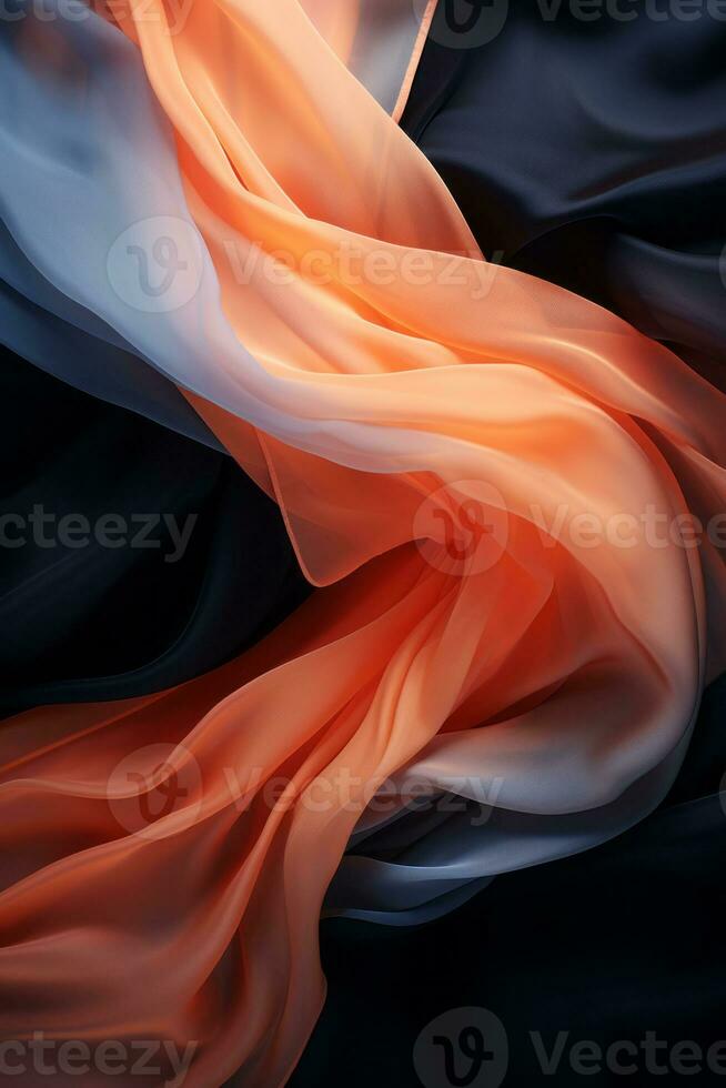 an orange black and white fabric generative ai photo