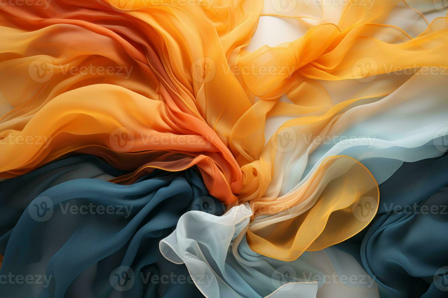 an orange blue and yellow fabric is shown generative ai photo