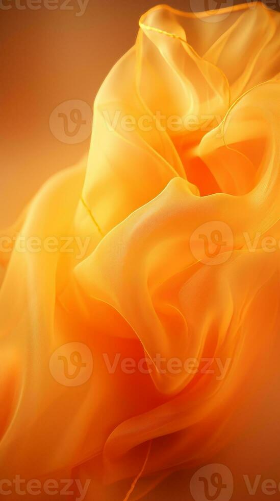an orange silk fabric is blowing in the wind generative ai photo
