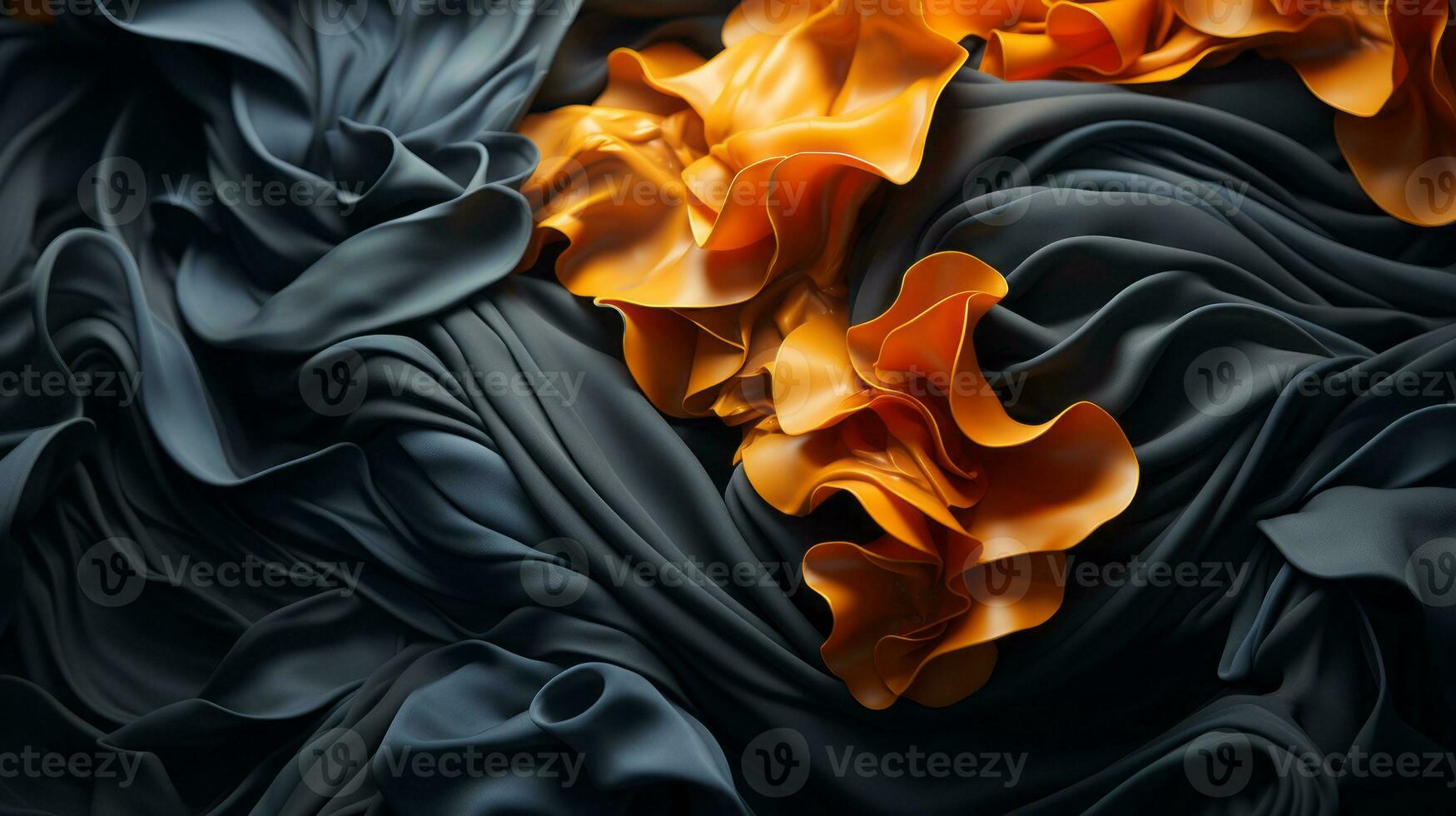 black and orange fabric with flames on it generative ai photo