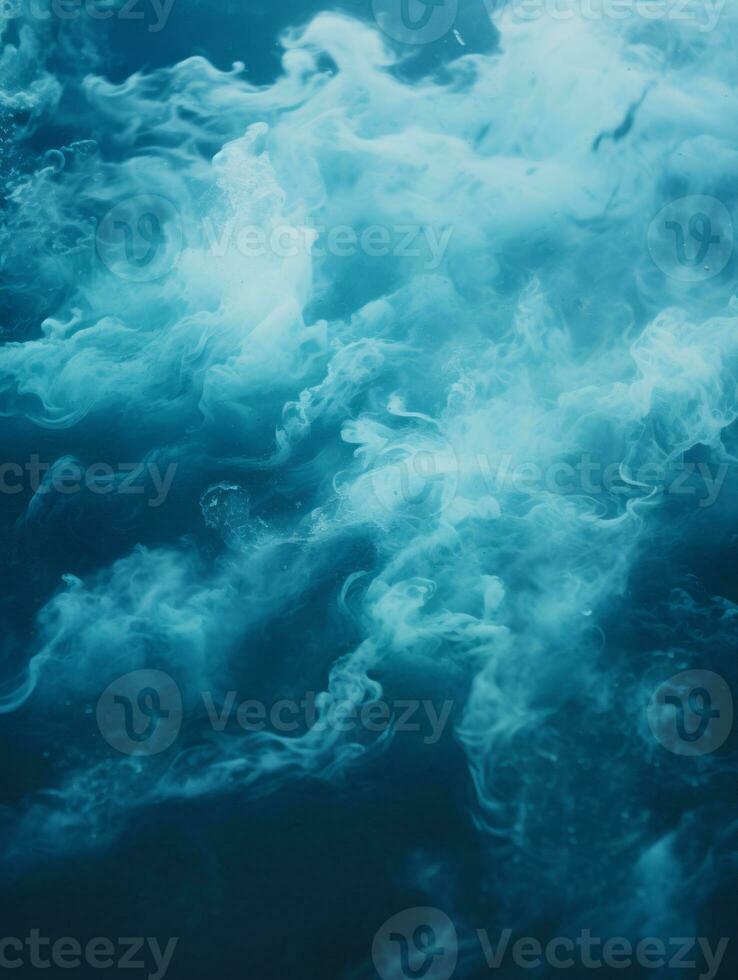 blue smoke rising from the surface of the water generative ai photo