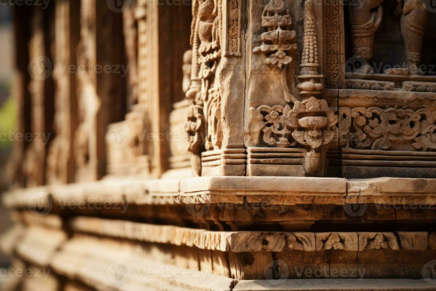 carvings on the side of a building in india generative ai photo