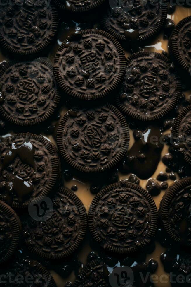 chocolate covered oreos on a table generative ai photo