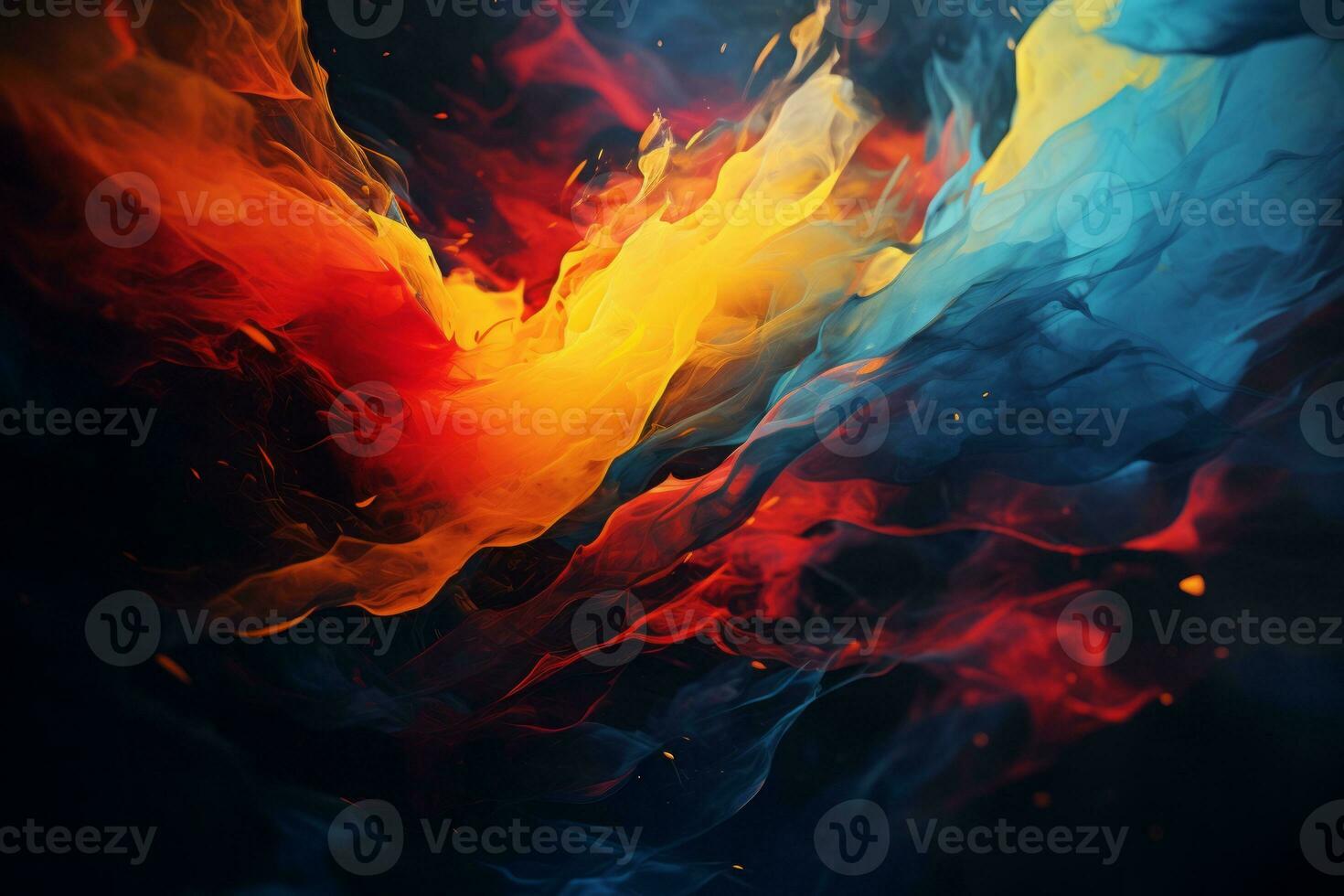 colorful flames on a black background generative ai photo