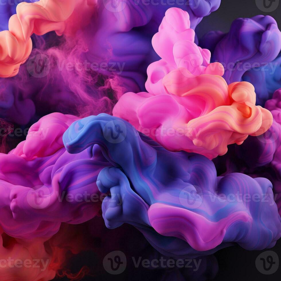 colorful ink on a black background 3d illustration generative ai photo