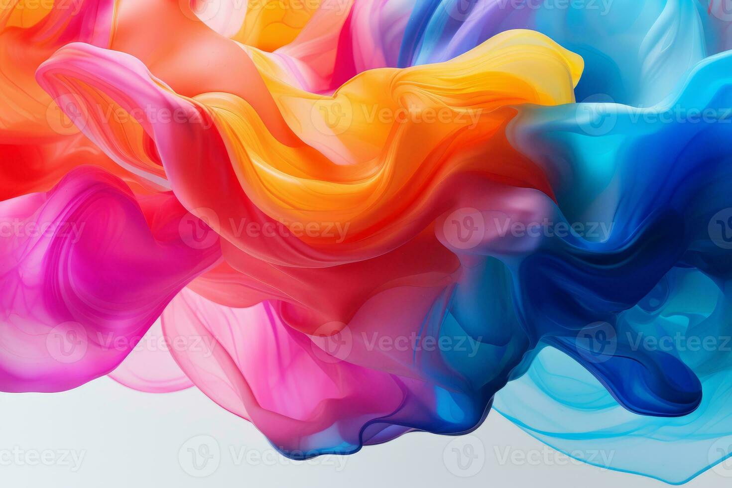 colorful liquid flowing over a white background generative ai photo
