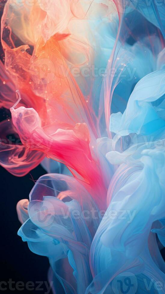 colorful ink on a black background generative ai photo