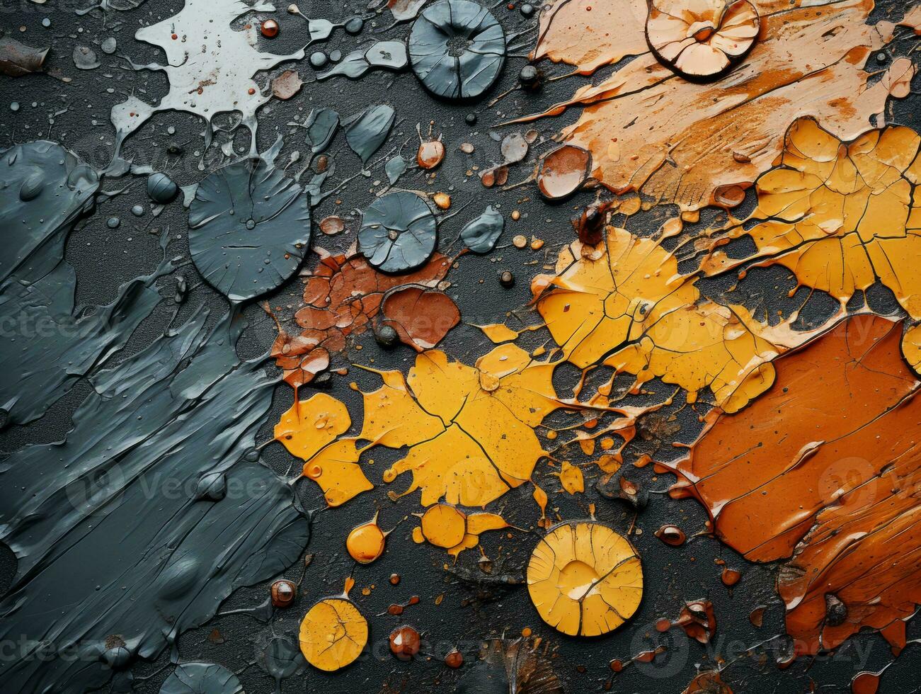 colorful paint splatters on a black background generative ai photo