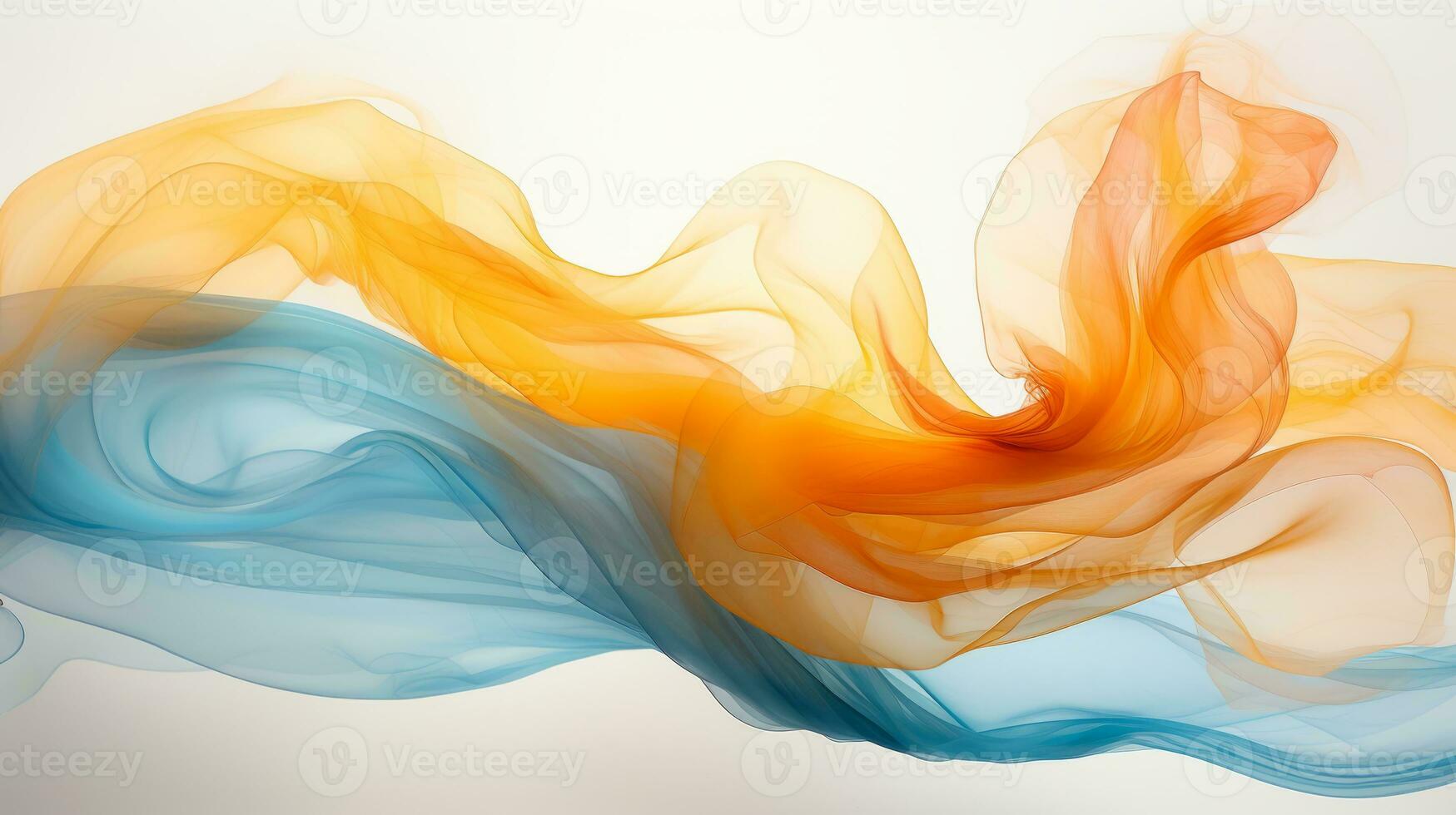colorful smoke flowing in the air on a white background generative ai photo