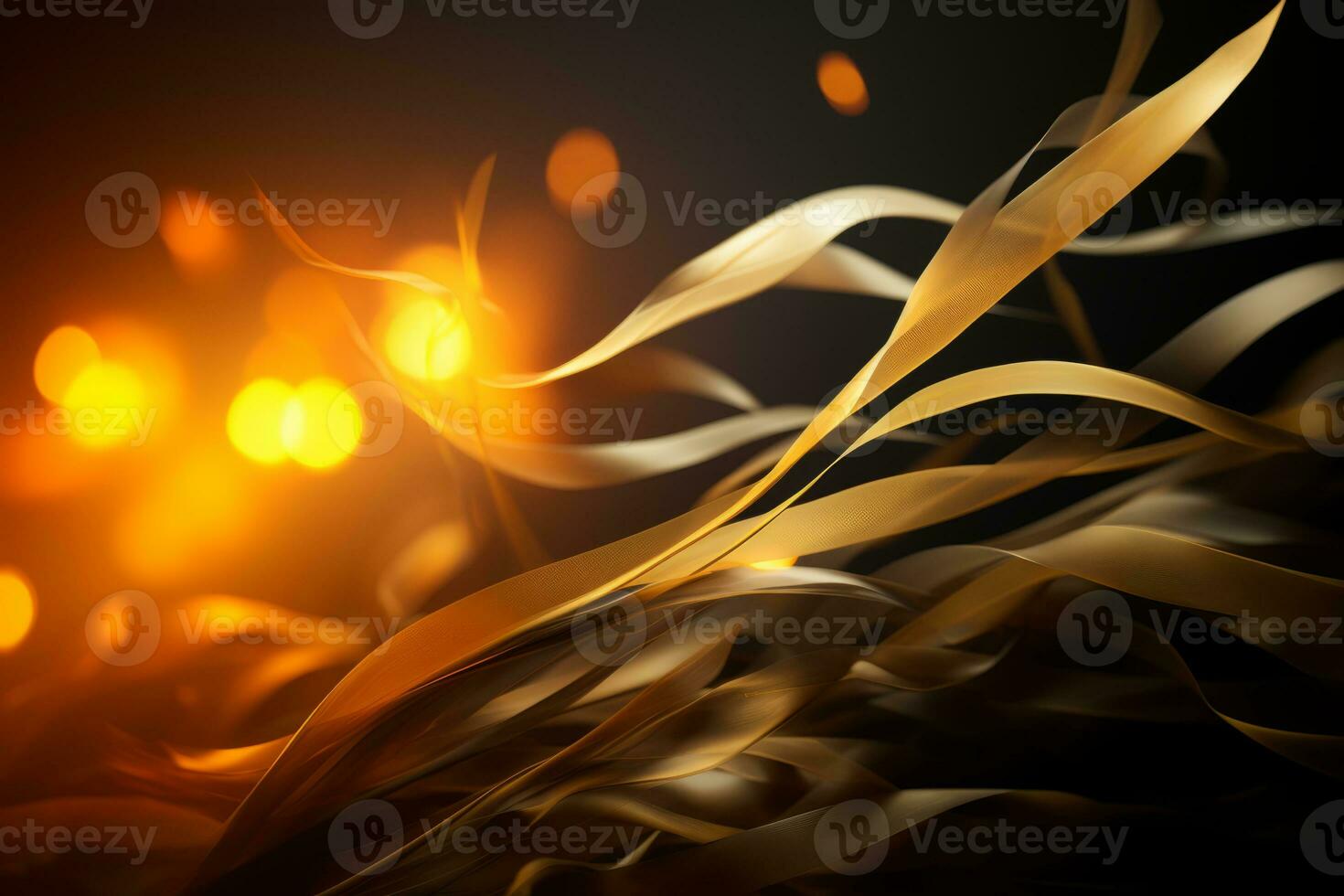 golden flames on a black background generative ai photo