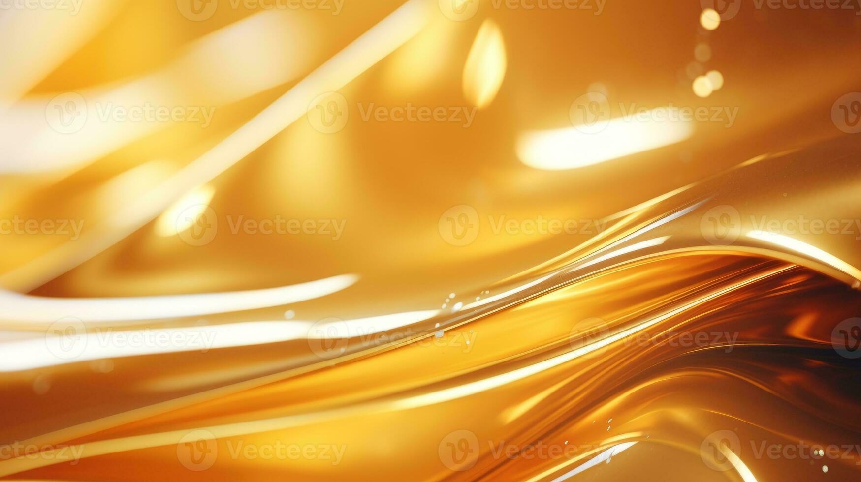 golden liquid flowing over the surface of a white background generative ai photo