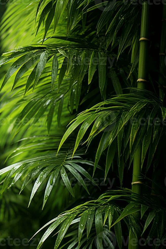 green leaves on a tree generative ai photo