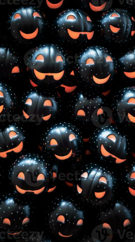 many halloween pumpkins are arranged in a pattern generative ai photo