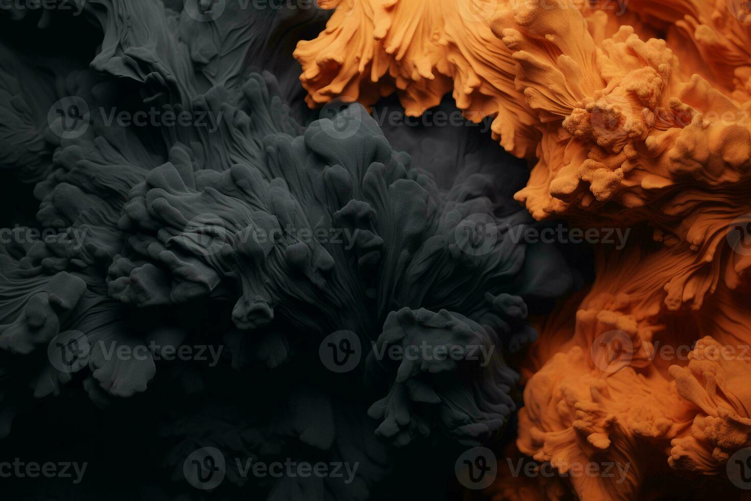 orange and black ink on a black background generative ai photo