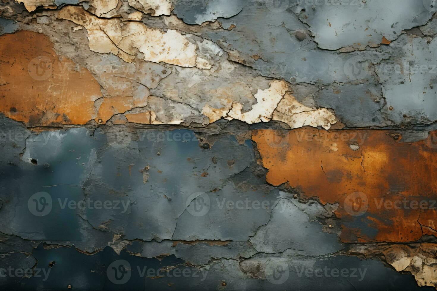 old rusty wall with peeling paint and peeling paint generative ai photo