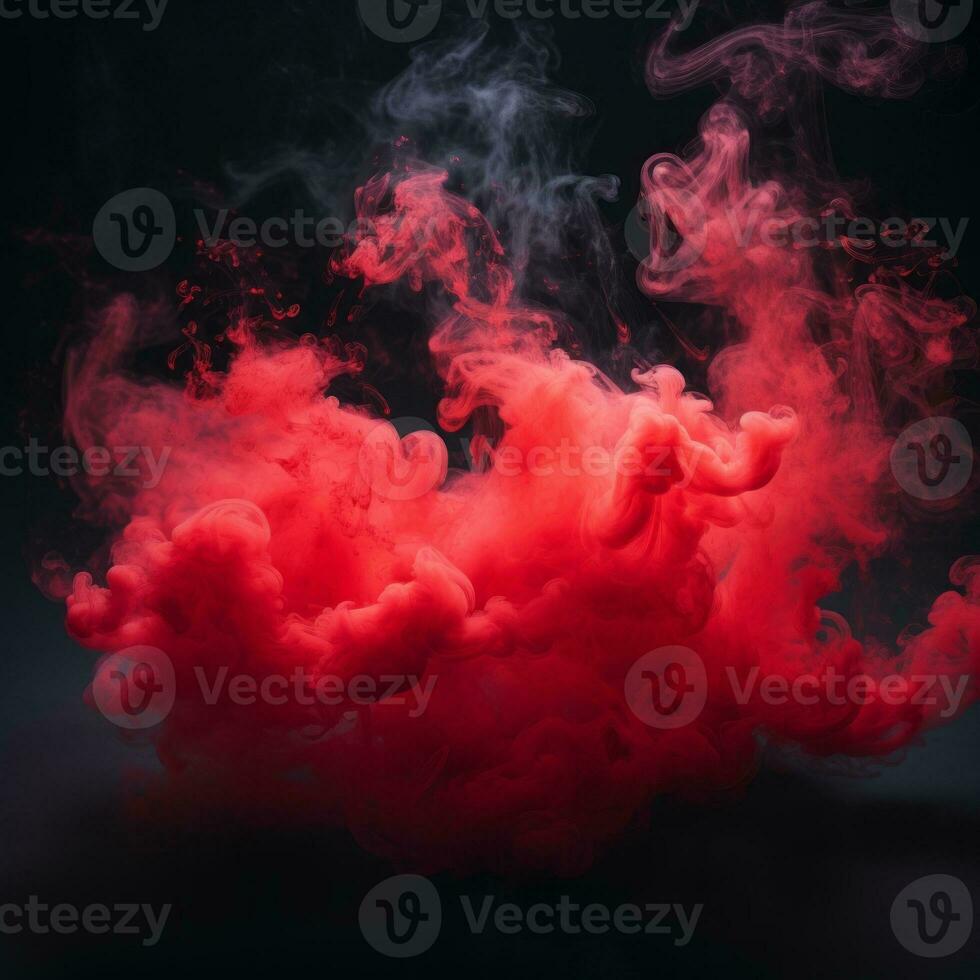 red smoke on a black background generative ai photo