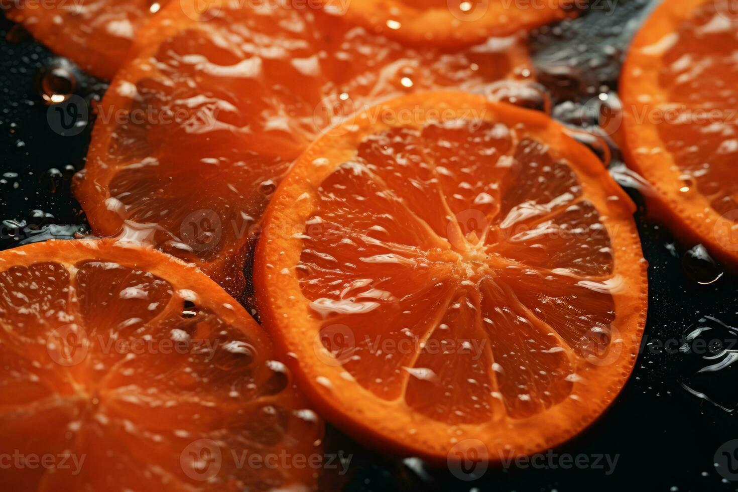 slices of oranges in water generative ai photo