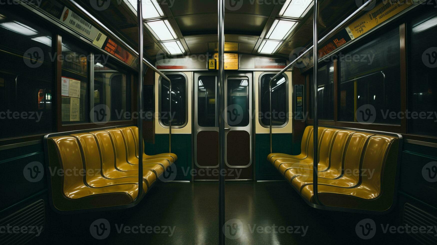 the inside of a subway car generative ai photo