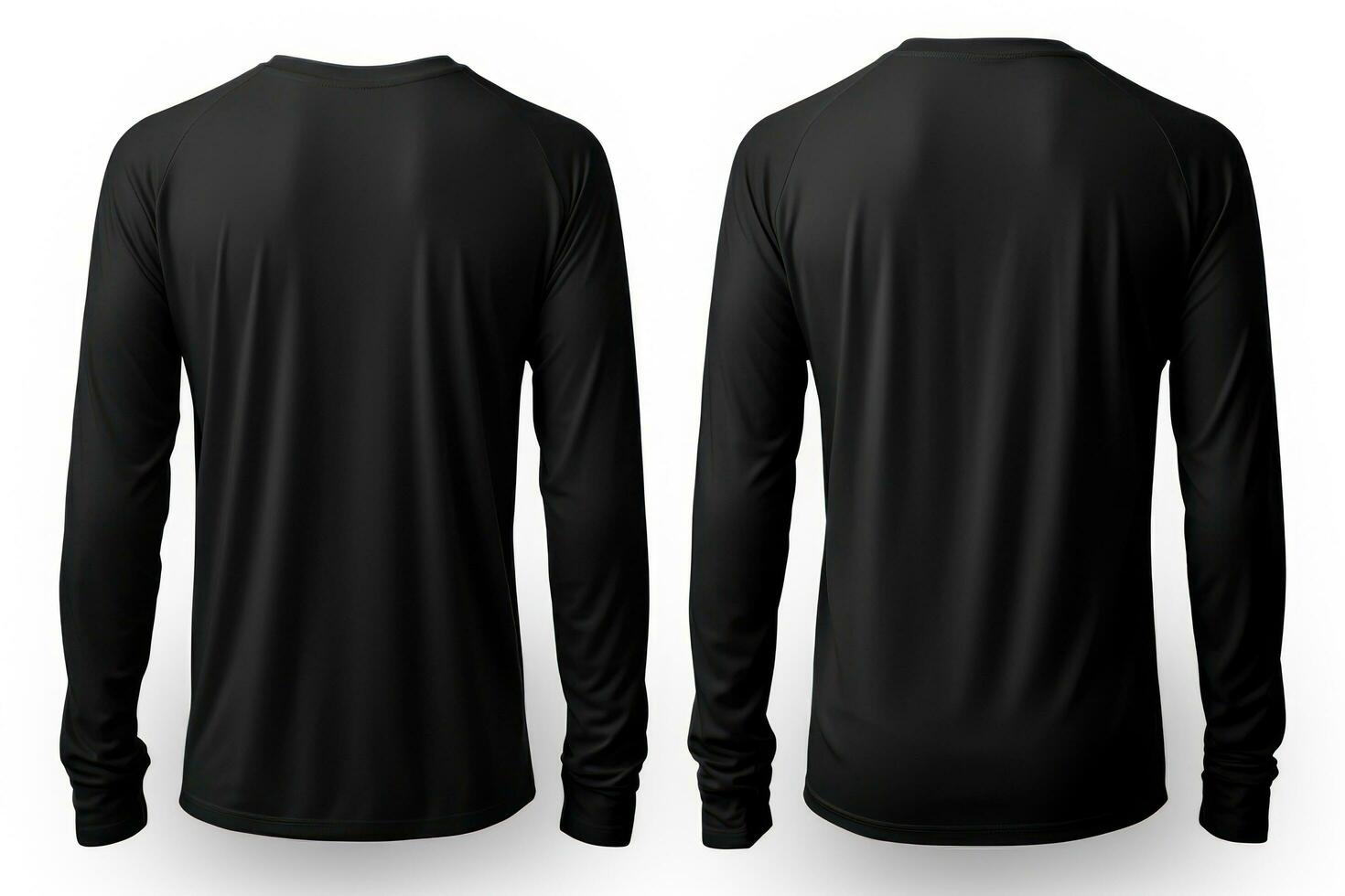 Set of black front and back view tee sweatshirt sweater photo