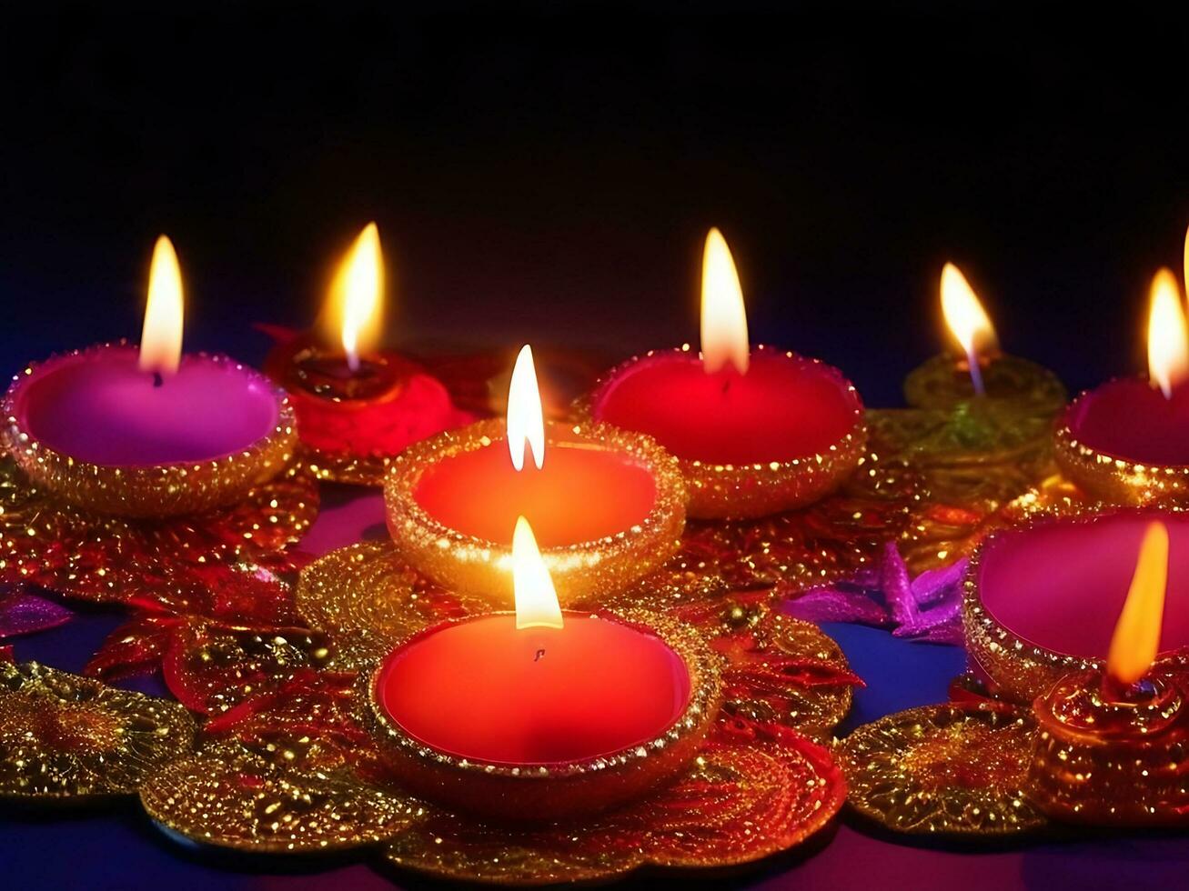 Happy Diwali Background AI Generated Image photo