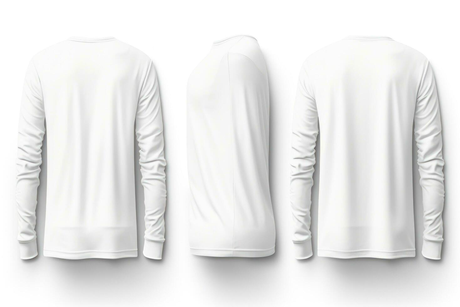 Set of white front and back view tee sweatshirt sweater photo