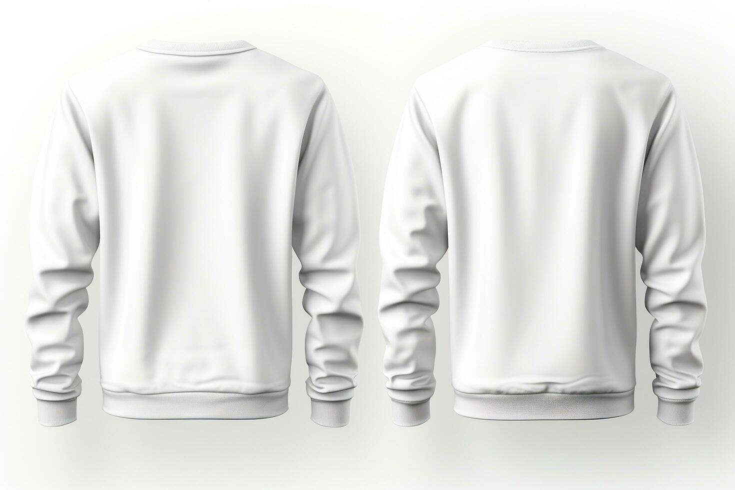 Set of white front and back view tee sweatshirt sweater photo