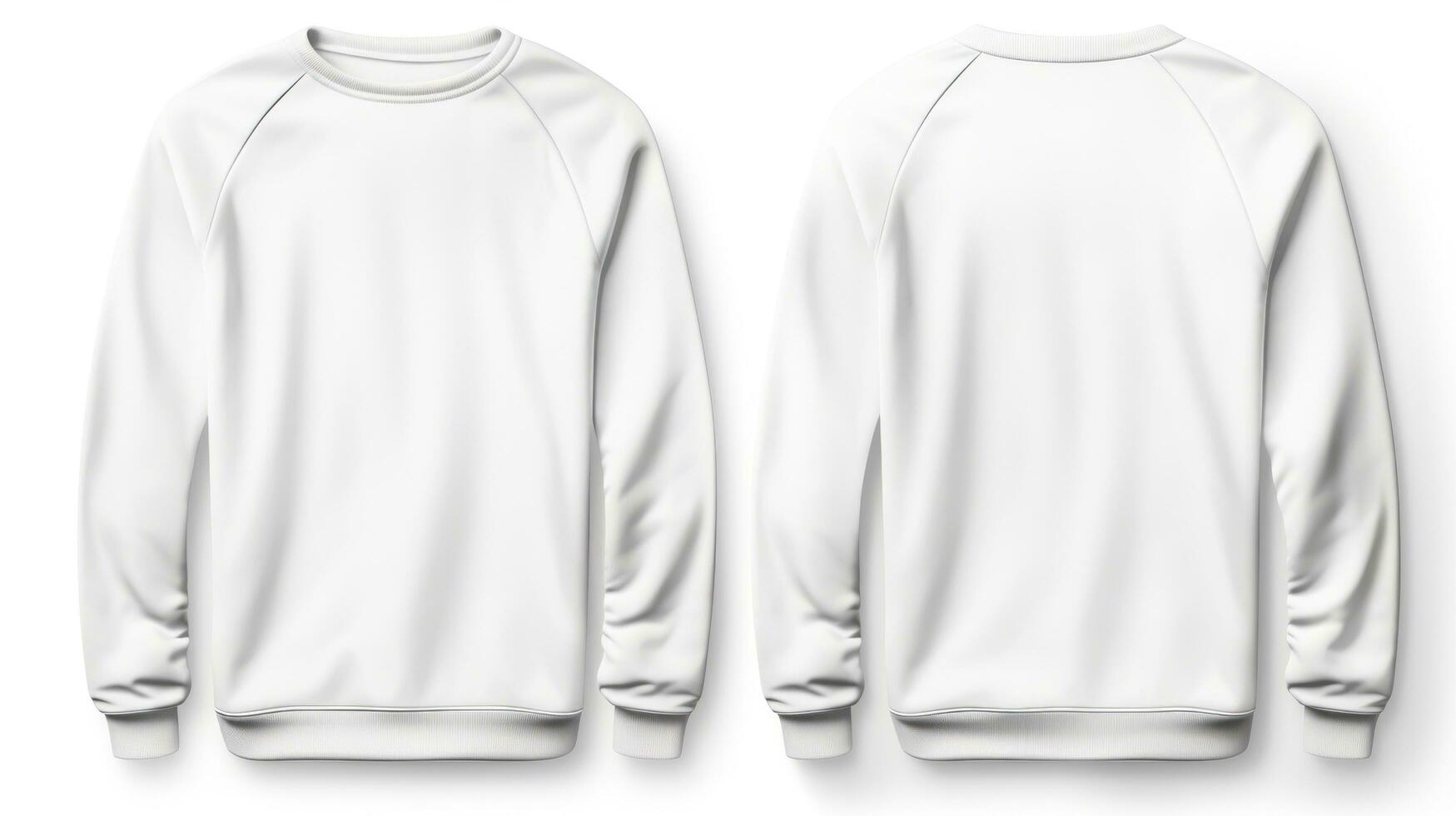 Set of white front and back view tee sweatshirt sweater photo