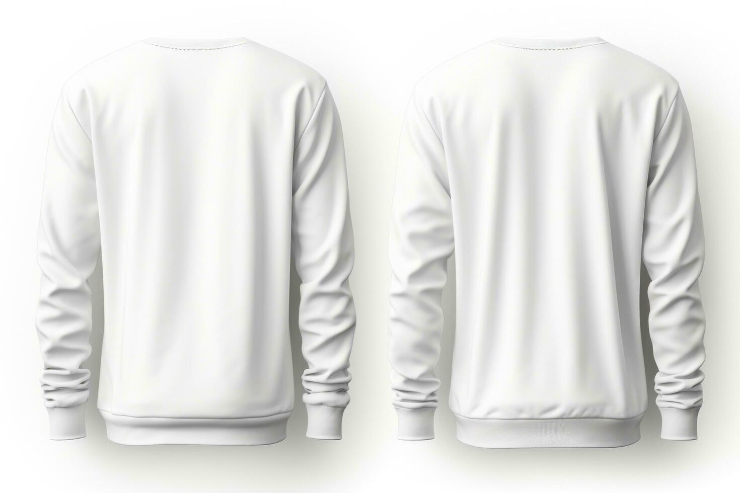 Set of white front and back view tee sweatshirt sweater photo