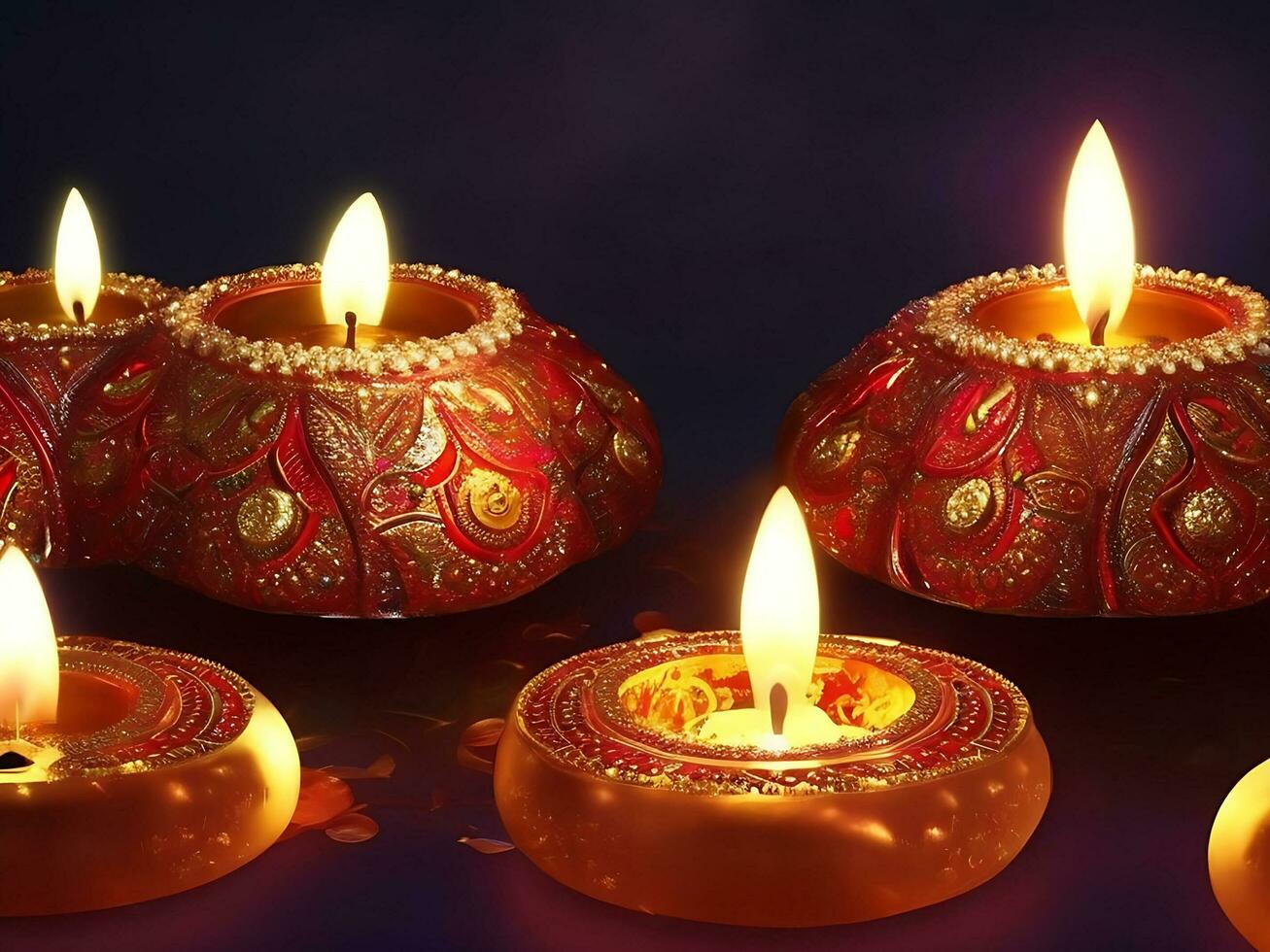 Happy Diwali Background AI Generated Image photo