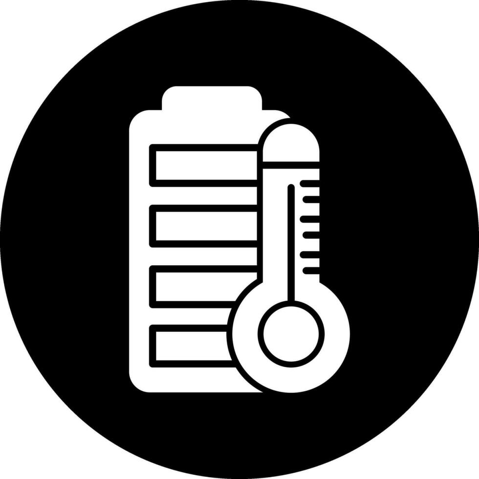 batería temperatura vector icono