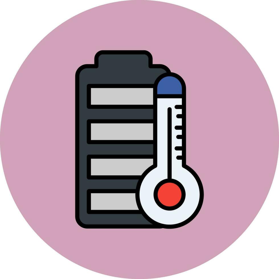 batería temperatura vector icono