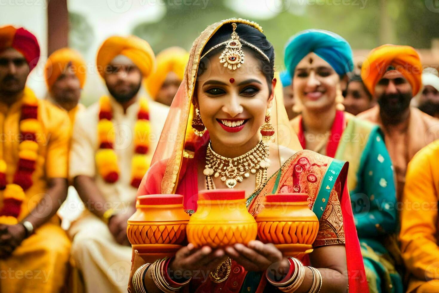 indio Boda en Delhi. generado por ai foto