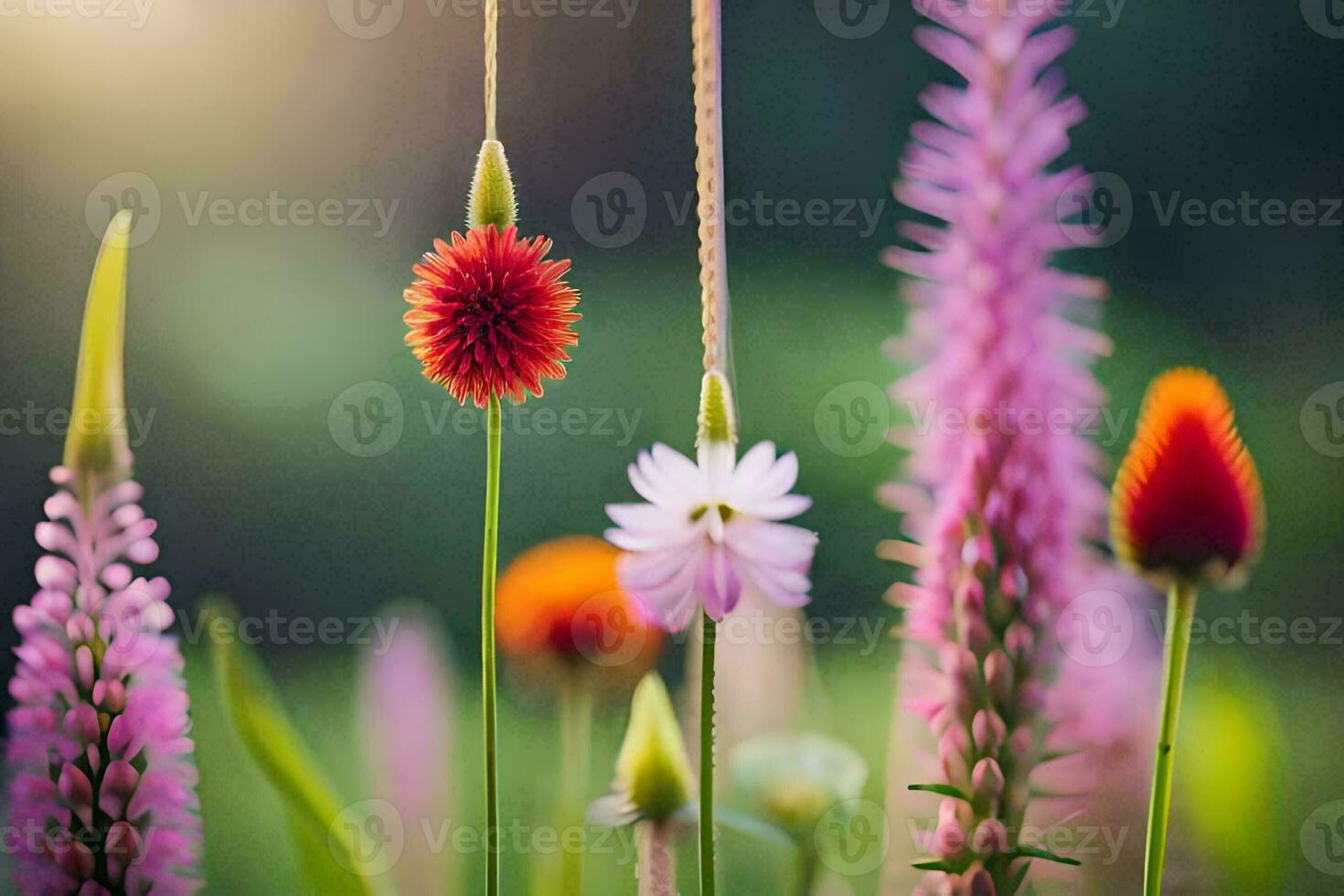 flores en el jardín. generado por ai foto