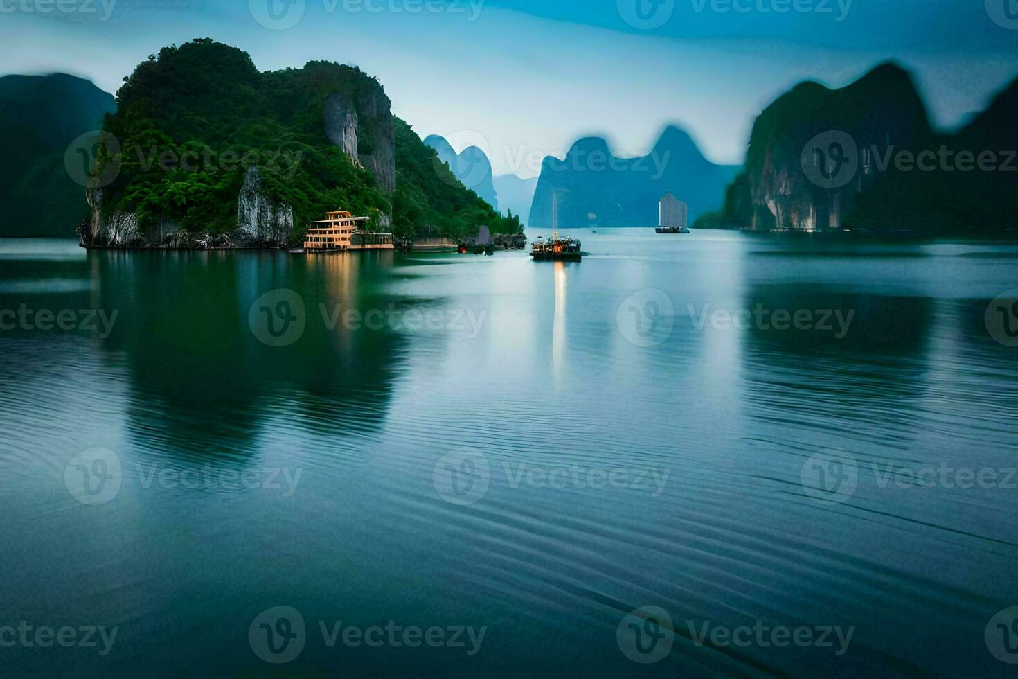 el decir ah largo bahía, Vietnam. generado por ai foto