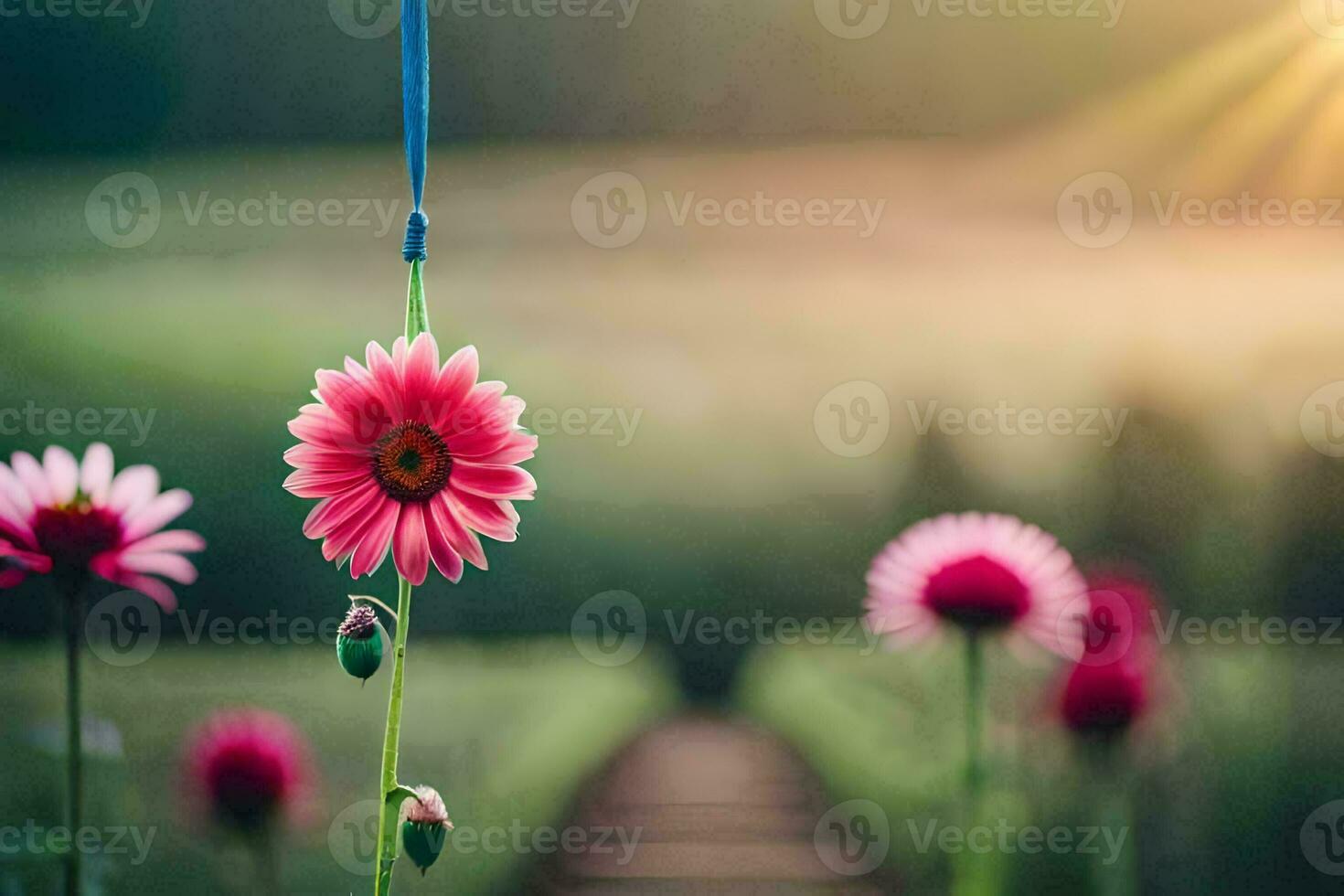 photo wallpaper the sky, flowers, the sun, the flowers, the sun, the flowers,. AI-Generated