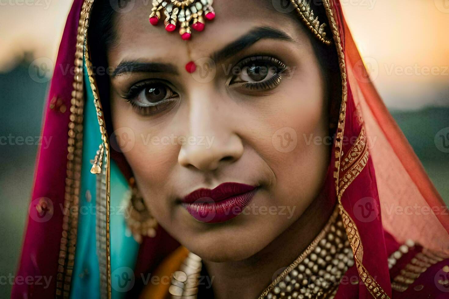 un hermosa indio mujer vistiendo un tradicional sari. generado por ai  31256008 Foto de stock en Vecteezy
