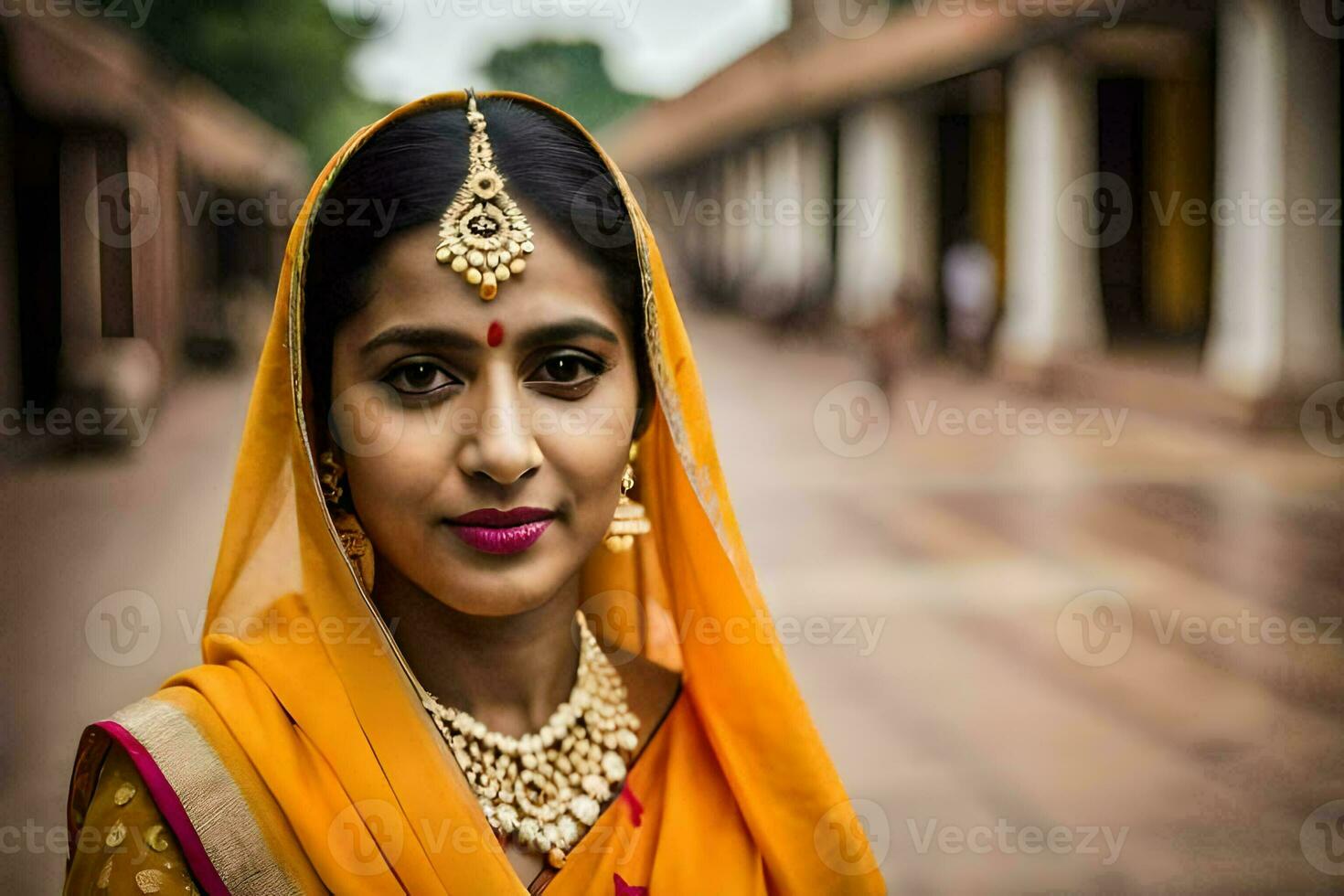 a beautiful indian woman in traditional attire. AI-Generated photo