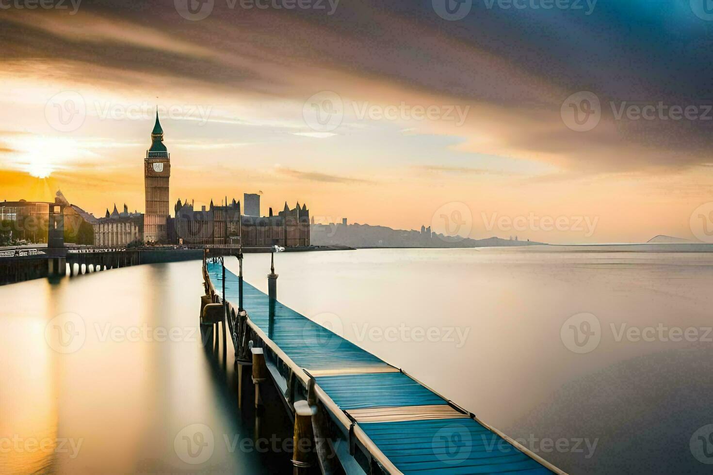 the big ben clock tower in london. AI-Generated photo