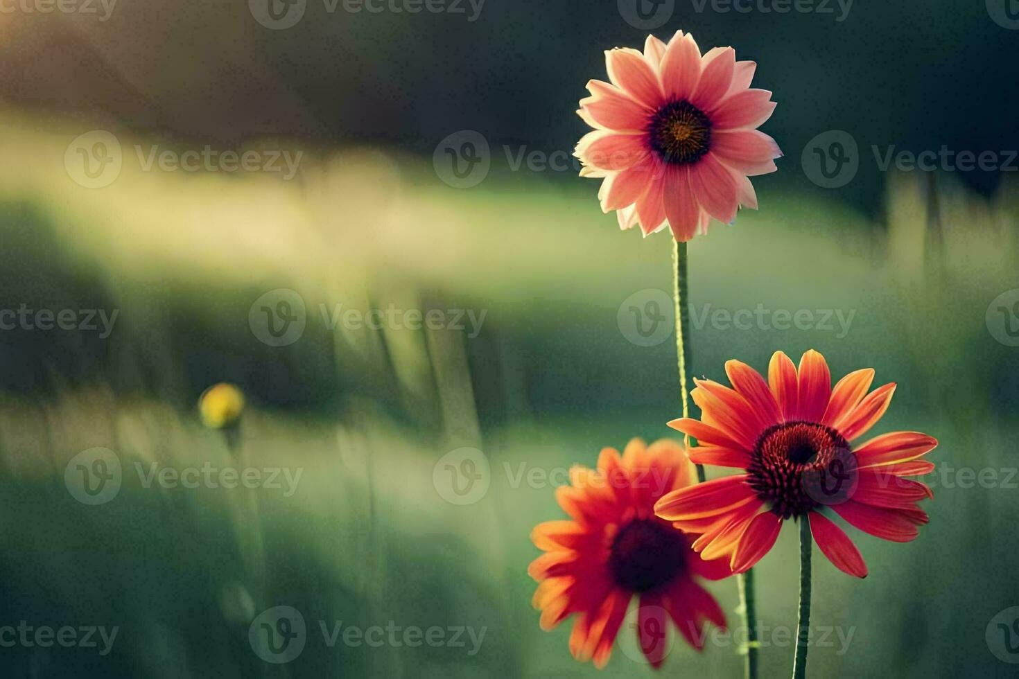 photo wallpaper the sun, flowers, the field, the sun, the flowers, the field,. AI-Generated