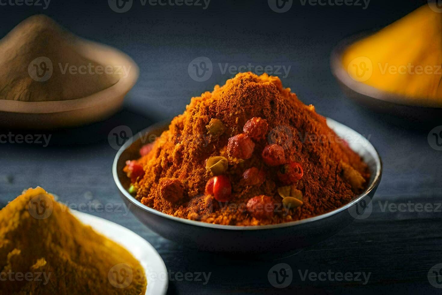 a bowl of spices and a bowl of spices. AI-Generated photo