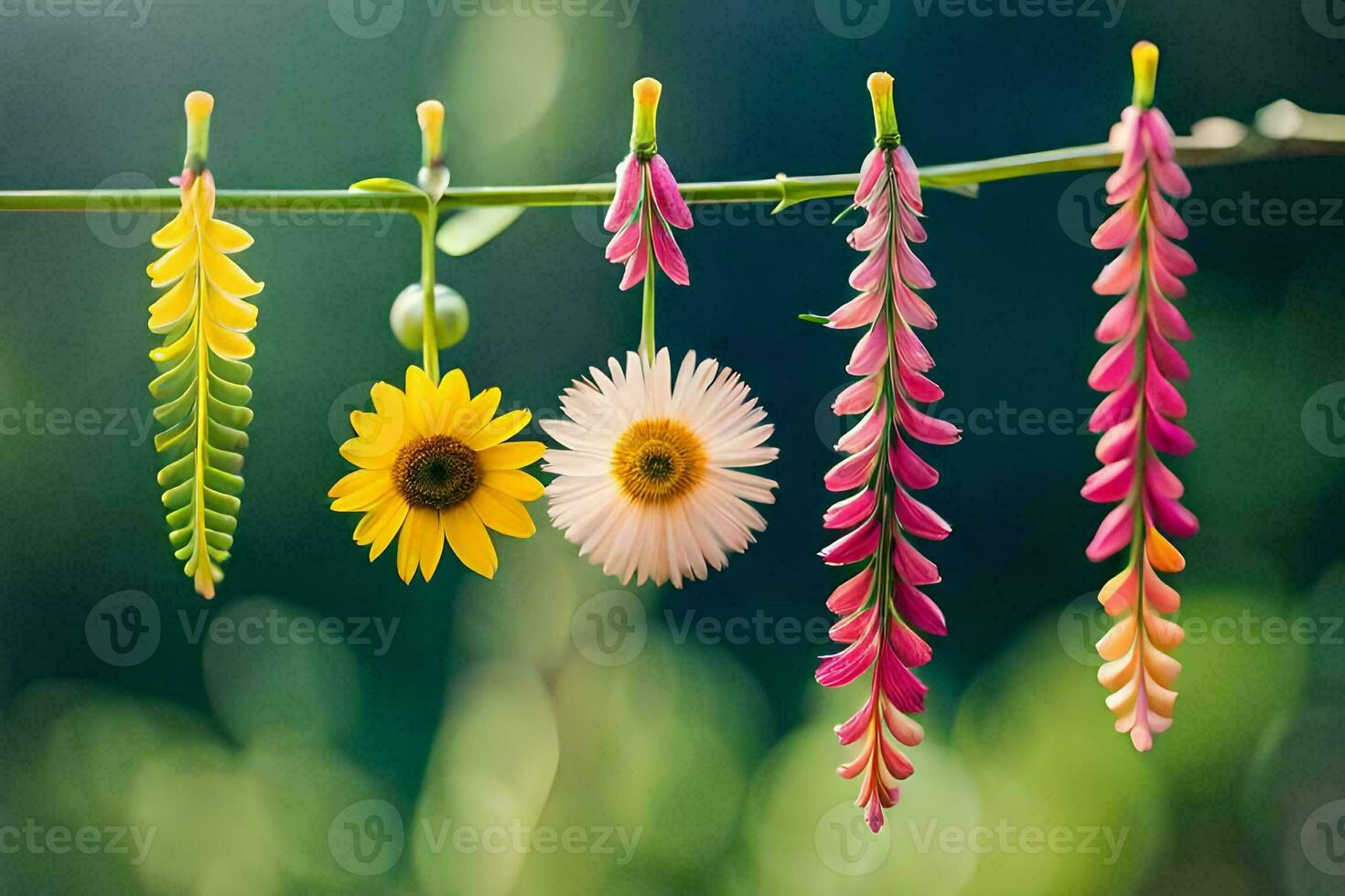 photo wallpaper the sky, flowers, sunflower, green, nature, flowers, the sky,. AI-Generated