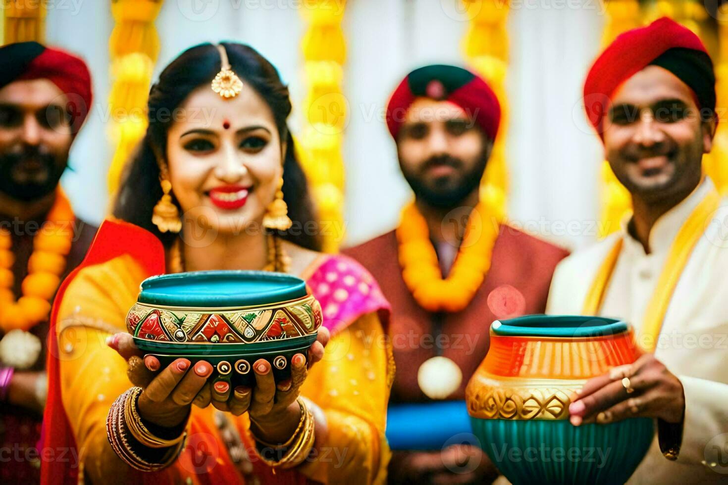 indian wedding in delhi. AI-Generated photo